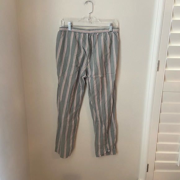 Eberjey Organic Sandwashed Willow Green Stripe Pajama Set S 100% Cotton - Picture 7 of 10